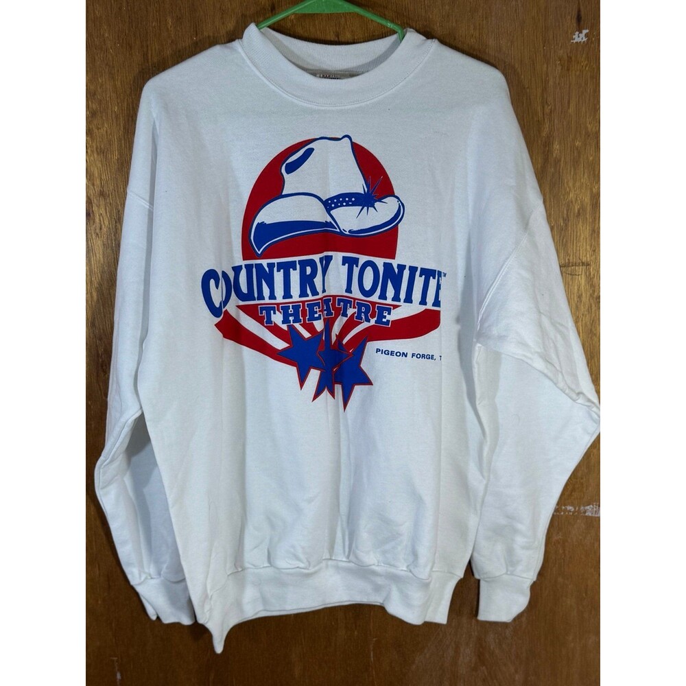 Vintage Country Tonite Theatre Pigeon Forge Tennessee Crewneck Sweater Large L